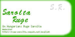 sarolta ruge business card